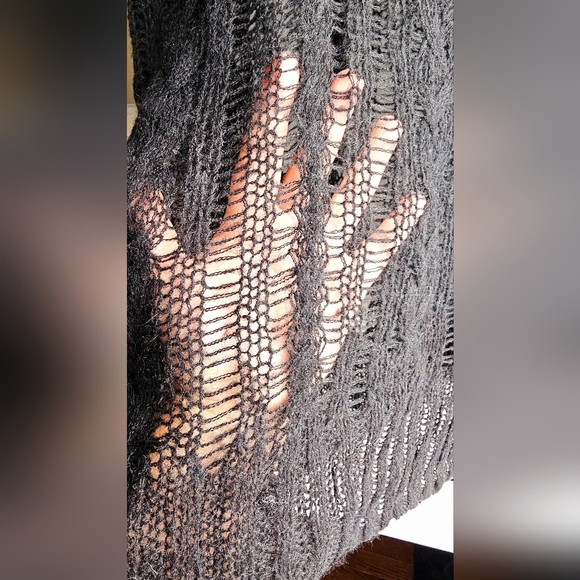 ZARA Knit Sweater Sheer Black long sleeves size XS S M Oversized - Picture 6 of 6